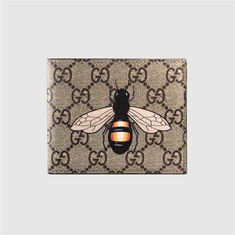 gucci bee print gg supreme wallet men|gucci bumblebee wallet.